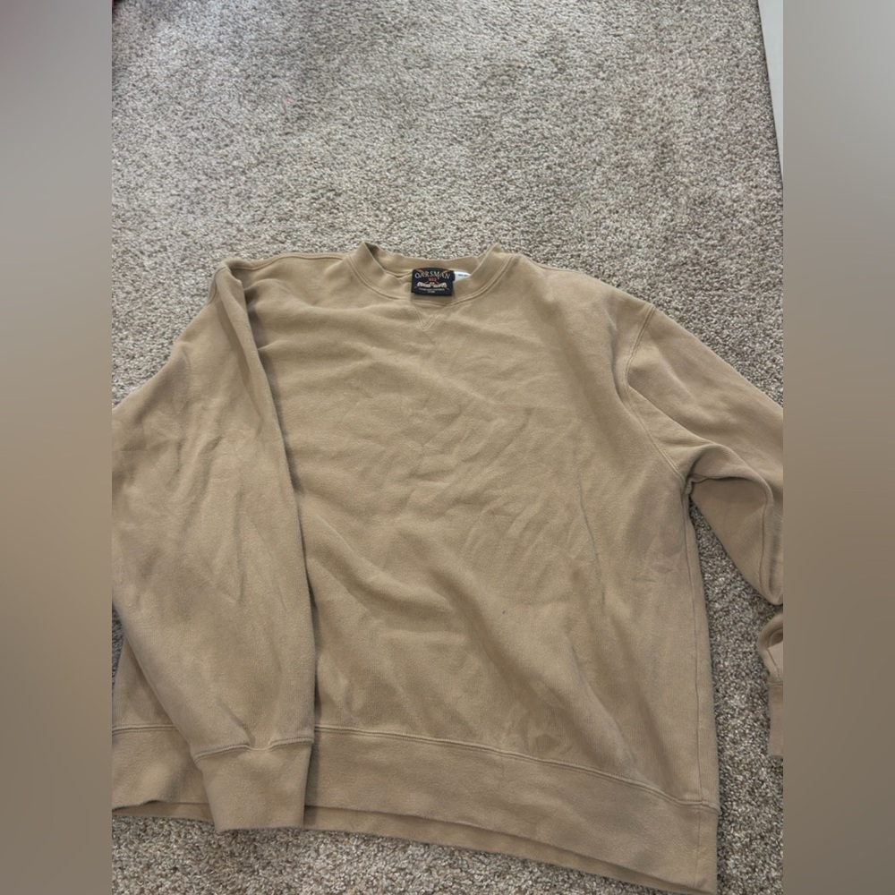Classic Tan Crewneck Sweater for Men